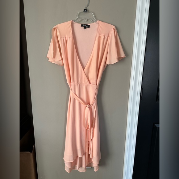 Lulus Harbor Point Coral Wrap Midi Dress - Picture 5 of 8